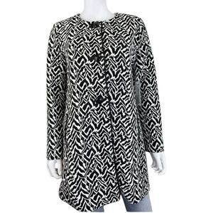 Chico's NWT Zebra Jacquard Topper Coat Size M H0349